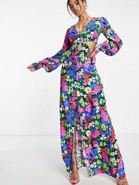 AFRM Dialli Cutout Long Sleeve Maxi Dress - Sz XXL